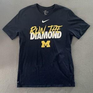 The Nike Tee‎ Michigan Wolverines Run The Diamond Men’s T-Shirt Blue Size Large